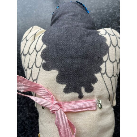 Vtg 1970's Detroit Artist Mary Ewald Pen & Ink Art Christmas Ornament Angel Sign - Picture 9 of 10